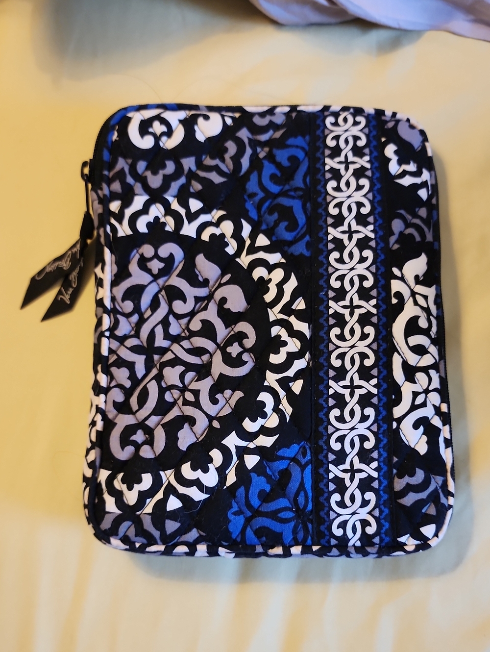 Vera Bradley Quilted Tablet Sleeve - Blue Black White